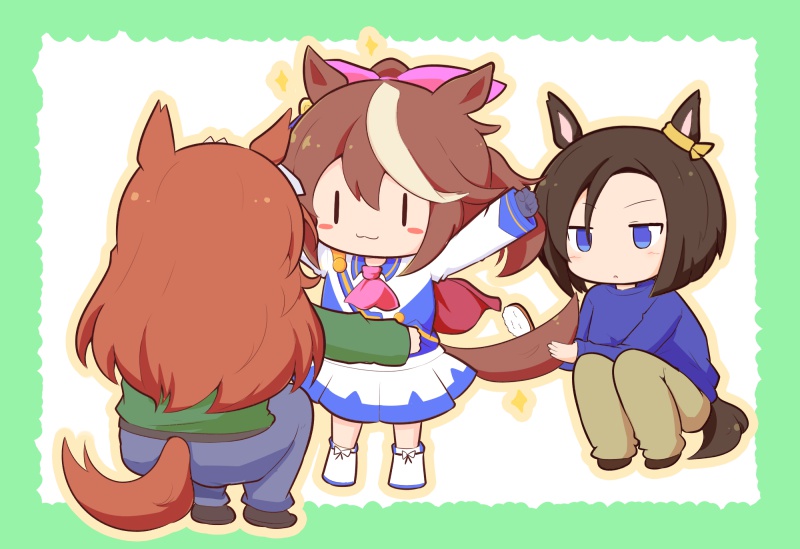 tokai teio, symboli rudolf, and air groove (umamusume) drawn by gomashio_(goma_feet)