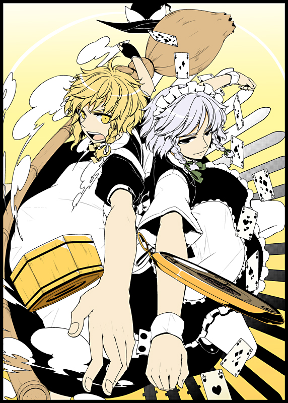 kirisame marisa and izayoi sakuya (touhou) drawn by sakuraba_yuuki