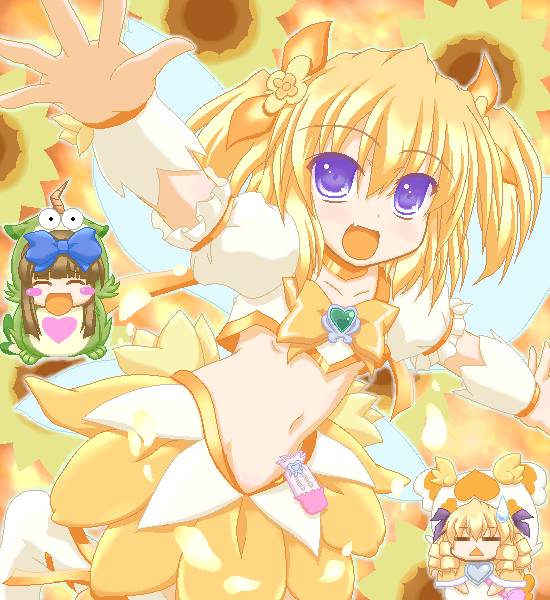 star sapphire, luna child, sunny milk, cure sunshine, potpourri, and 1 more (touhou and 2 more) drawn by marimo_(artist)
