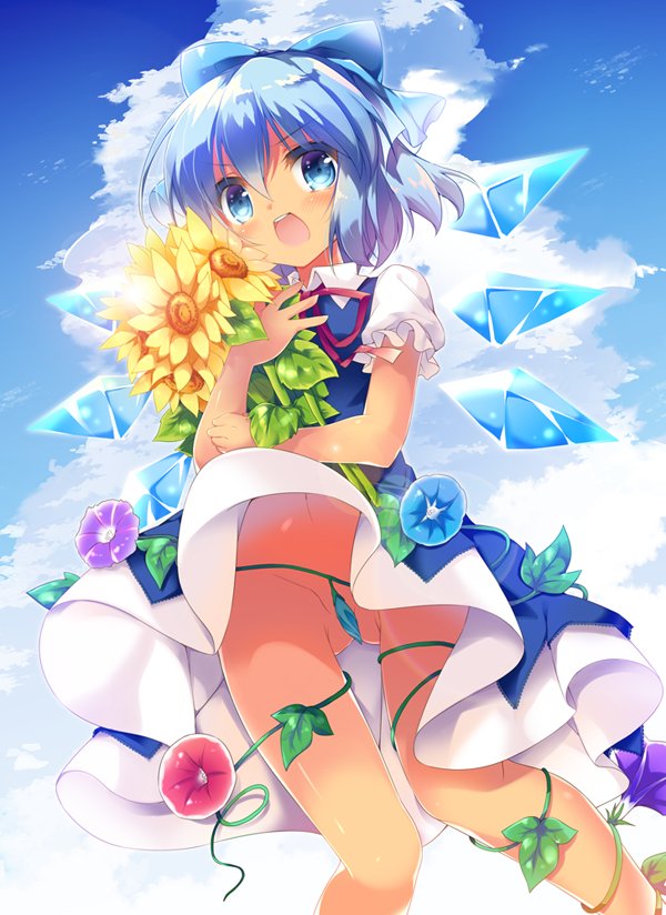 cirno and tanned cirno (touhou) drawn by natsuki_yuu_(amemizu)