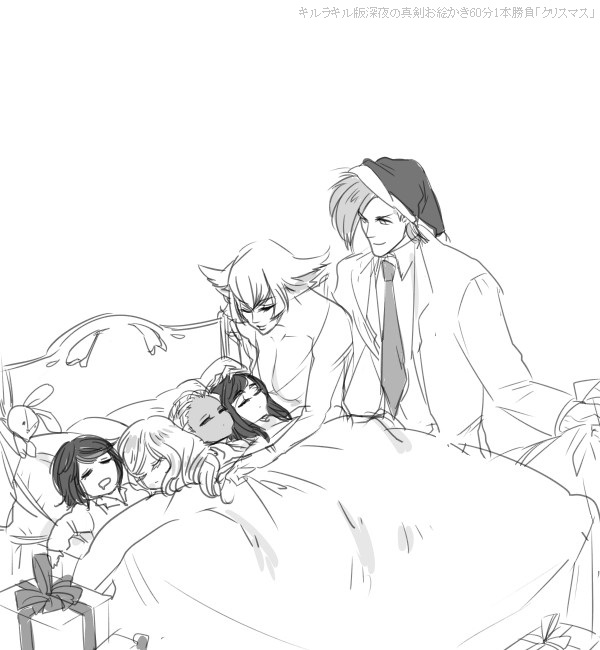 matoi ryuuko, kiryuuin satsuki, harime nui, kiryuuin ragyou, hououmaru rei, and 1 more (kill la kill) drawn by tsubaroku