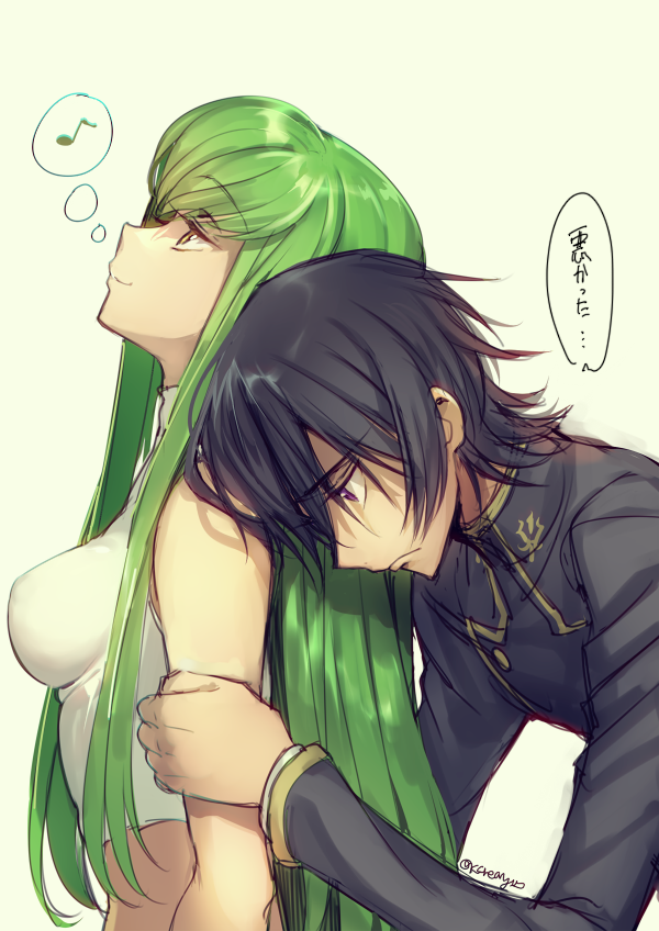c.c. and lelouch vi britannia (code geass) drawn by creayus