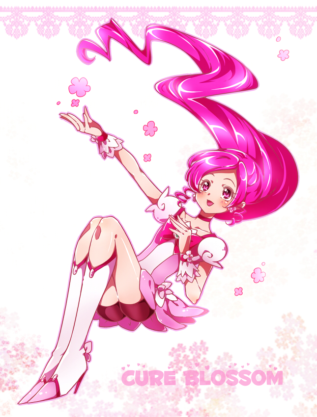 hanasaki tsubomi and cure blossom (precure and 1 more) drawn by kagami_chihiro