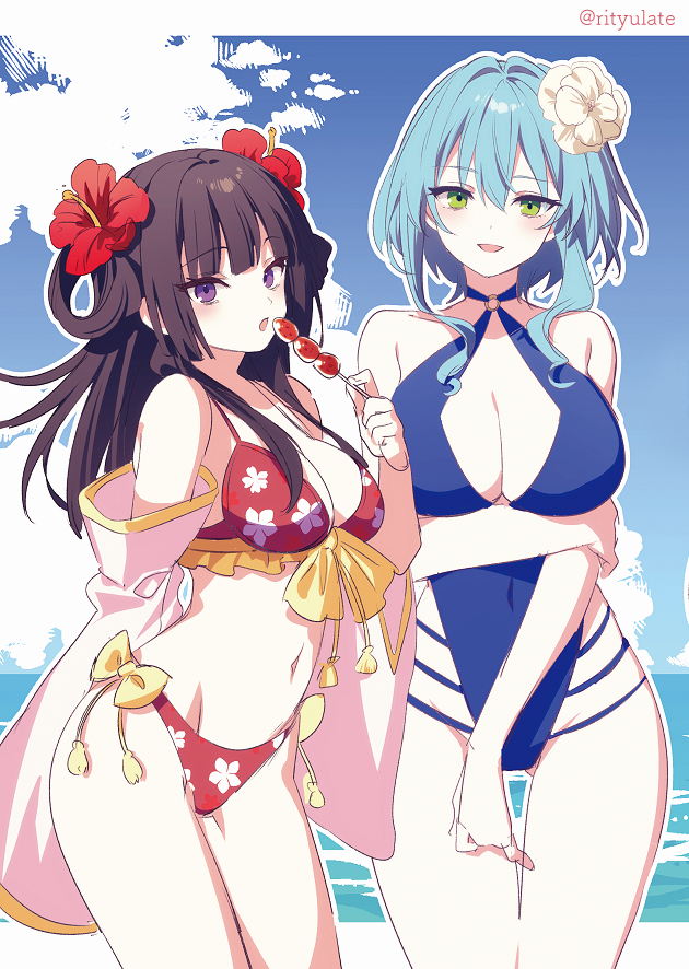villhaze and amatsu karla (hikikomari kyuuketsuki no monmon) drawn by riichu