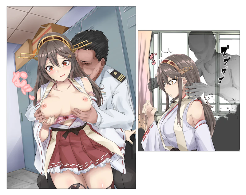 admiral, haruna, and haruna kai ni (kantai collection) drawn by drawing_nk