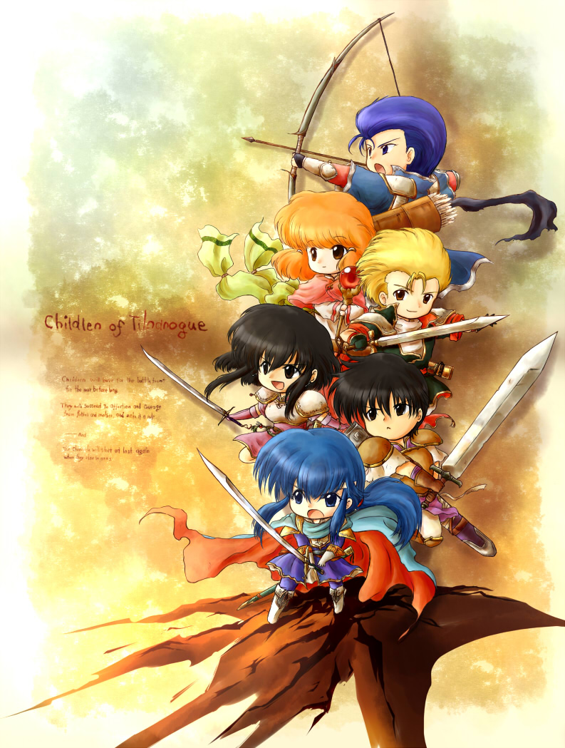 seliph, larcei, lana, scathach, diarmuid, and 1 more (fire emblem and 1 more) drawn by red-50869