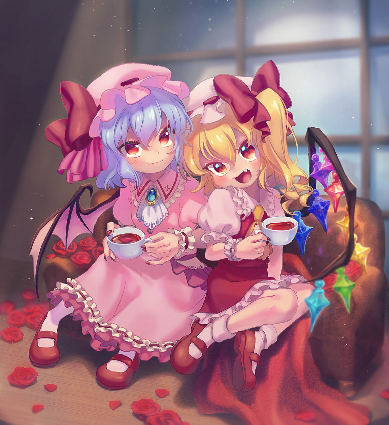 remilia scarlet and flandre scarlet (touhou) drawn by ukata