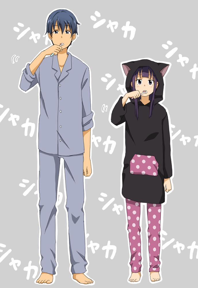 yamada aoi and souma hiroomi (working!!) drawn by donrima