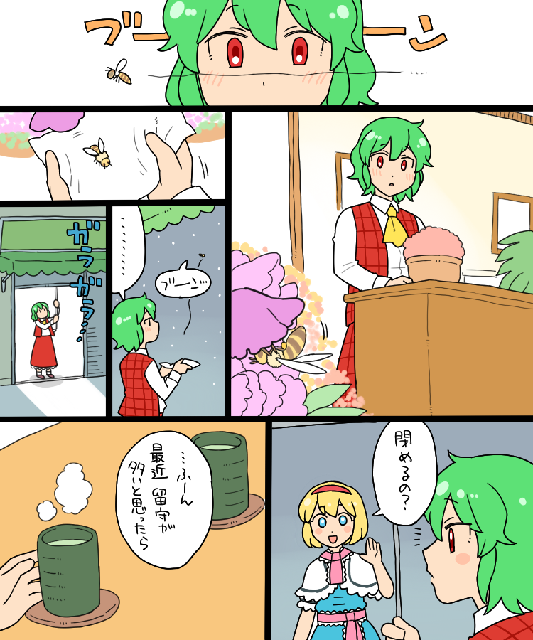 alice margatroid and kazami yuuka (touhou) drawn by koyama_shigeru