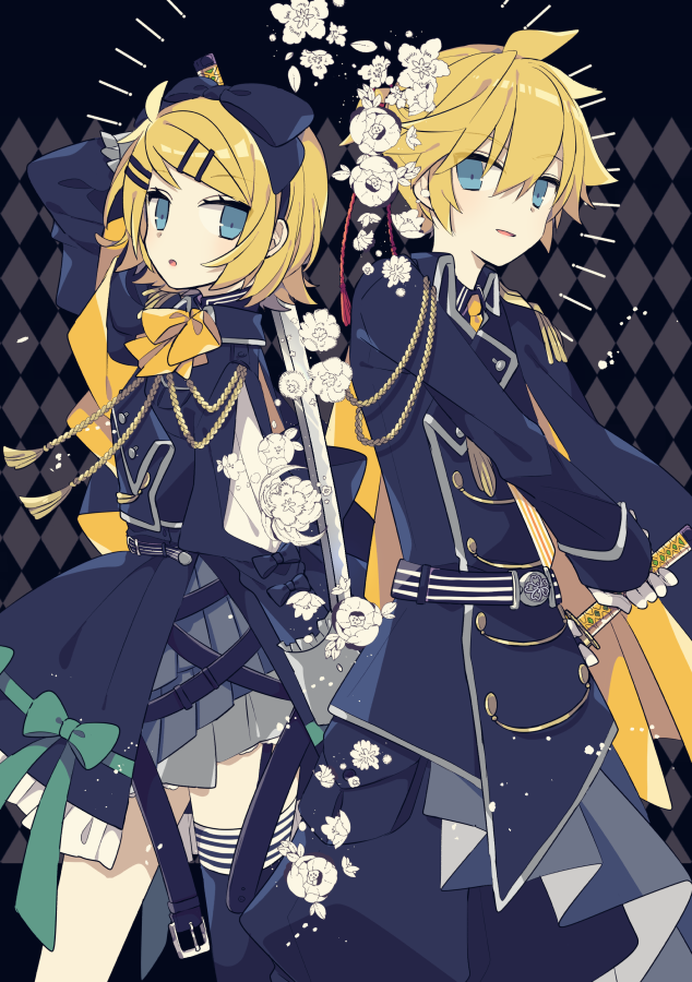 kagamine rin and kagamine len (vocaloid) drawn by yoshiki