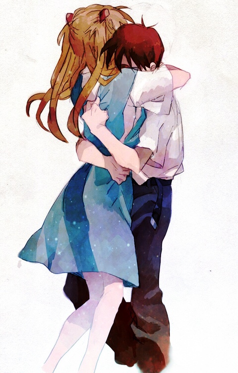 souryuu asuka langley and ikari shinji (neon genesis evangelion) drawn by nagatuki009