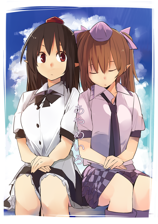 shameimaru aya and himekaidou hatate (touhou) drawn by kamukamu_(ars)