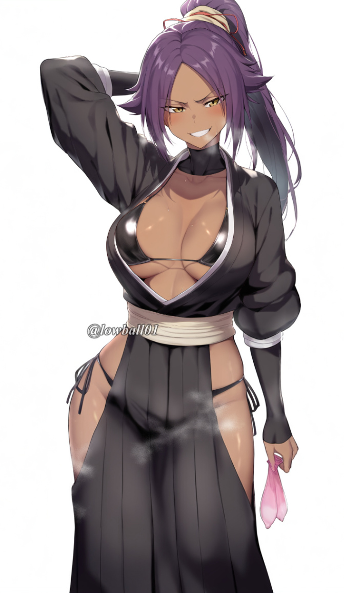 shihouin yoruichi (bleach and 2 more) drawn by lowball01