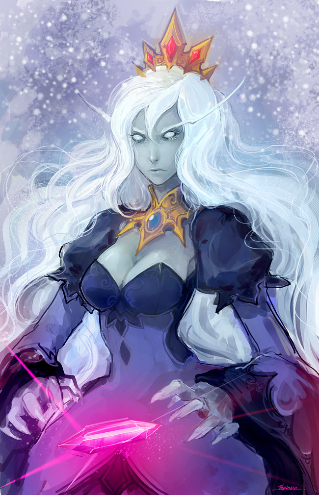 ice queen and ice king (adventure time) drawn by kazeco