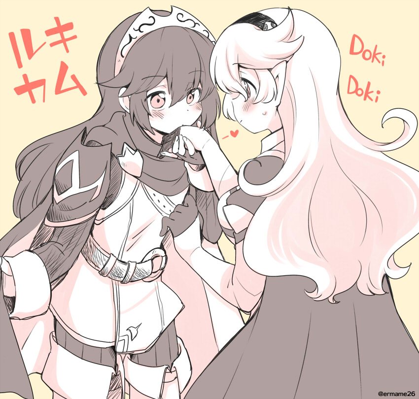 lucina and female corrin (fire emblem and 3 more) drawn by eromame