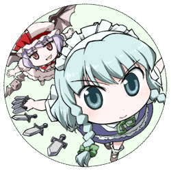 remilia scarlet and izayoi sakuya (touhou) drawn by takahata_yuki