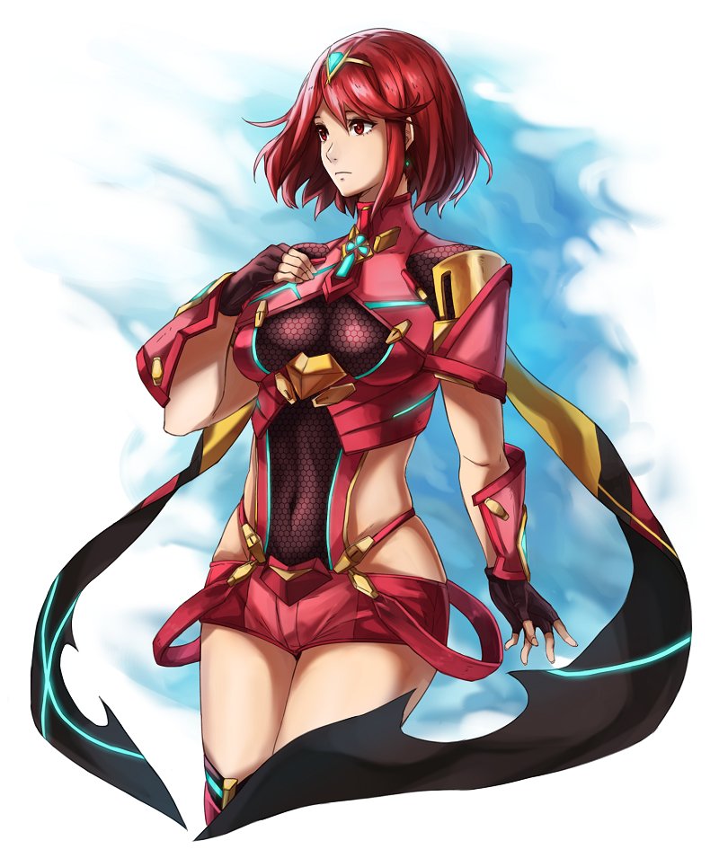 pyra (xenoblade chronicles and 1 more) drawn by kamu_(kamuuei)