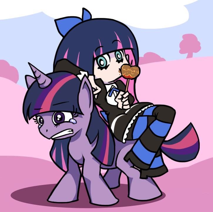 stocking and twilight sparkle (panty & stocking with garterbelt and 2 more) drawn by osakasa