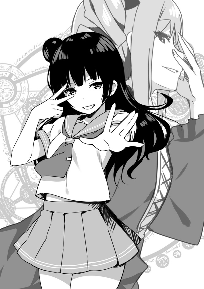 tsushima yoshiko and kanzaki ranko (idolmaster and 3 more) drawn by sky-freedom