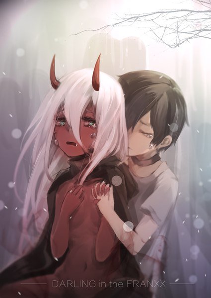 zero two and hiro (darling in the franxx) drawn by zerokiller002