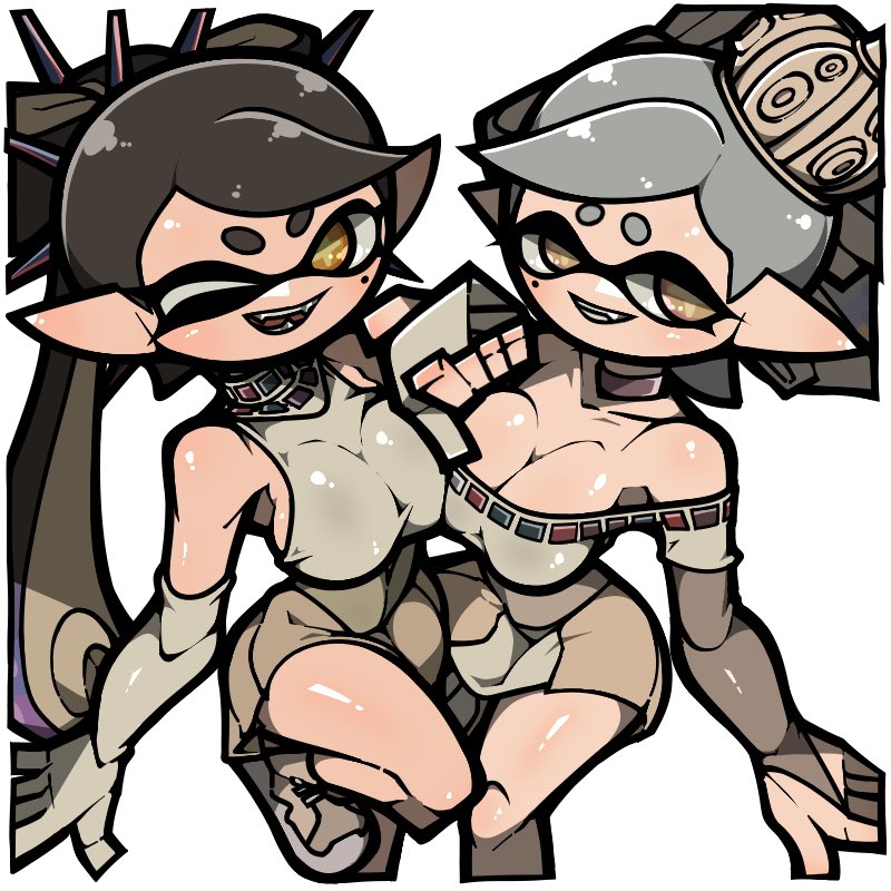 callie and marie (splatoon and 1 more) drawn by name_omoitukan2