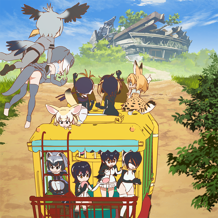 serval, common raccoon, fennec, shoebill, emperor penguin, and 5 more (kemono friends and 1 more) drawn by tatsuki_(irodori)