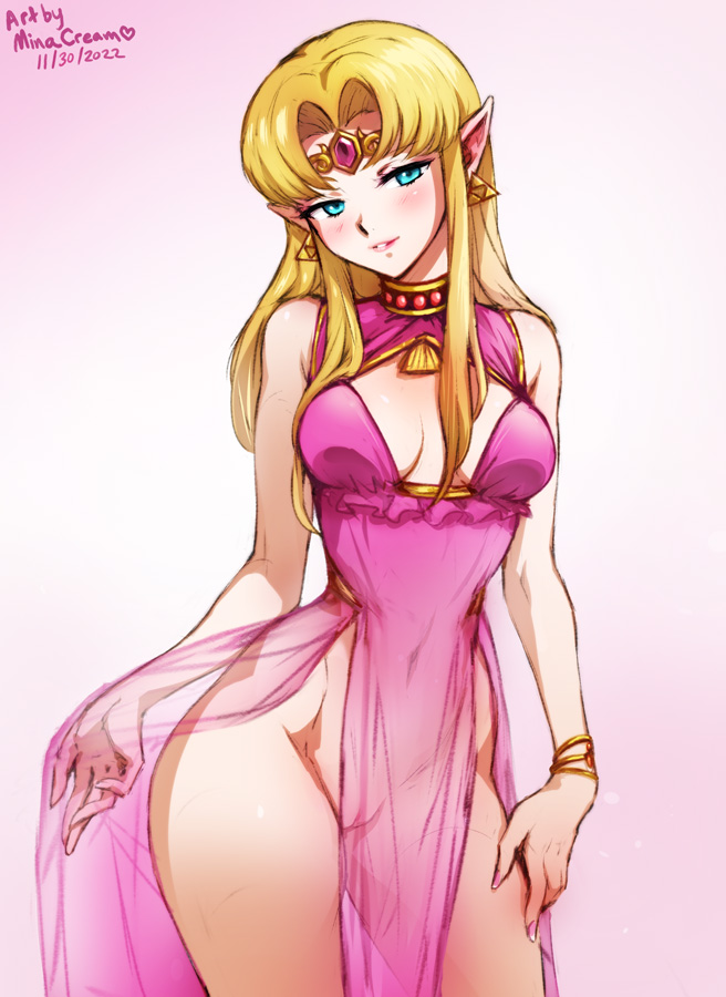 princess zelda (the legend of zelda and 1 more) drawn by mina_cream