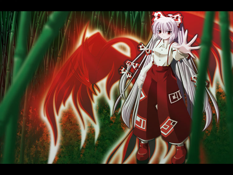 fujiwara no mokou (touhou) drawn by kii_(mahoraba)