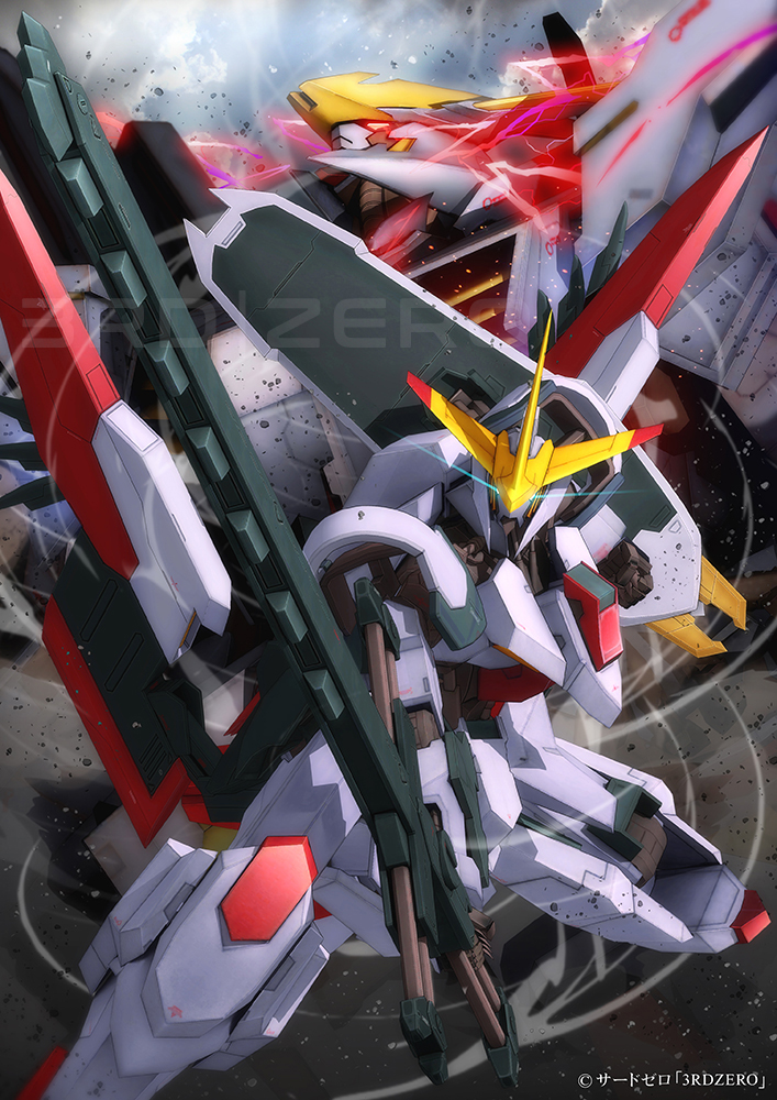 gundam hajiroboshi and gundam marchosias (gundam and 2 more) drawn by 3rd|zero