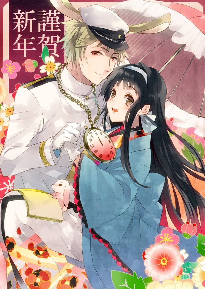 white rabbit (original and 1 more) drawn by 88_(kimidori_midori)