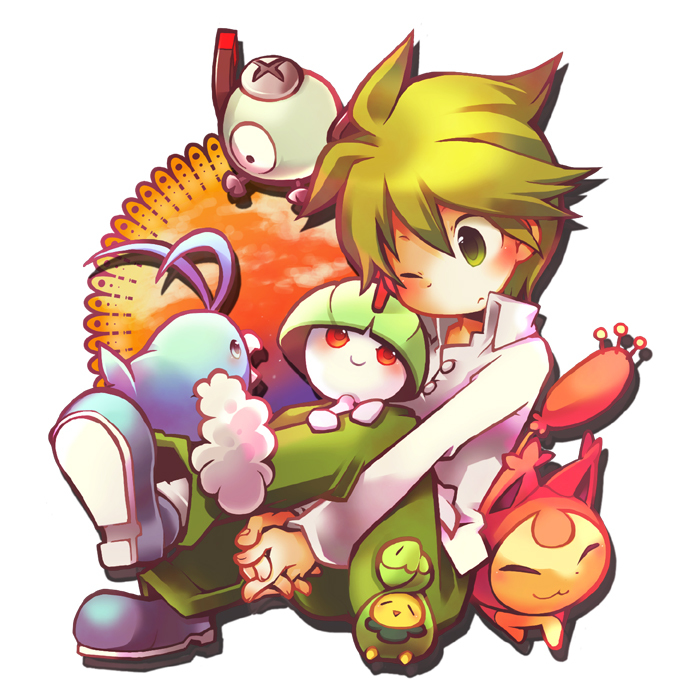 magnemite, ralts, swablu, skitty, budew, and 1 more (pokemon and 1 more) drawn by n:go