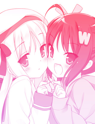 shimotsuki potofu and hazuki watora (original) drawn by kani_biimu