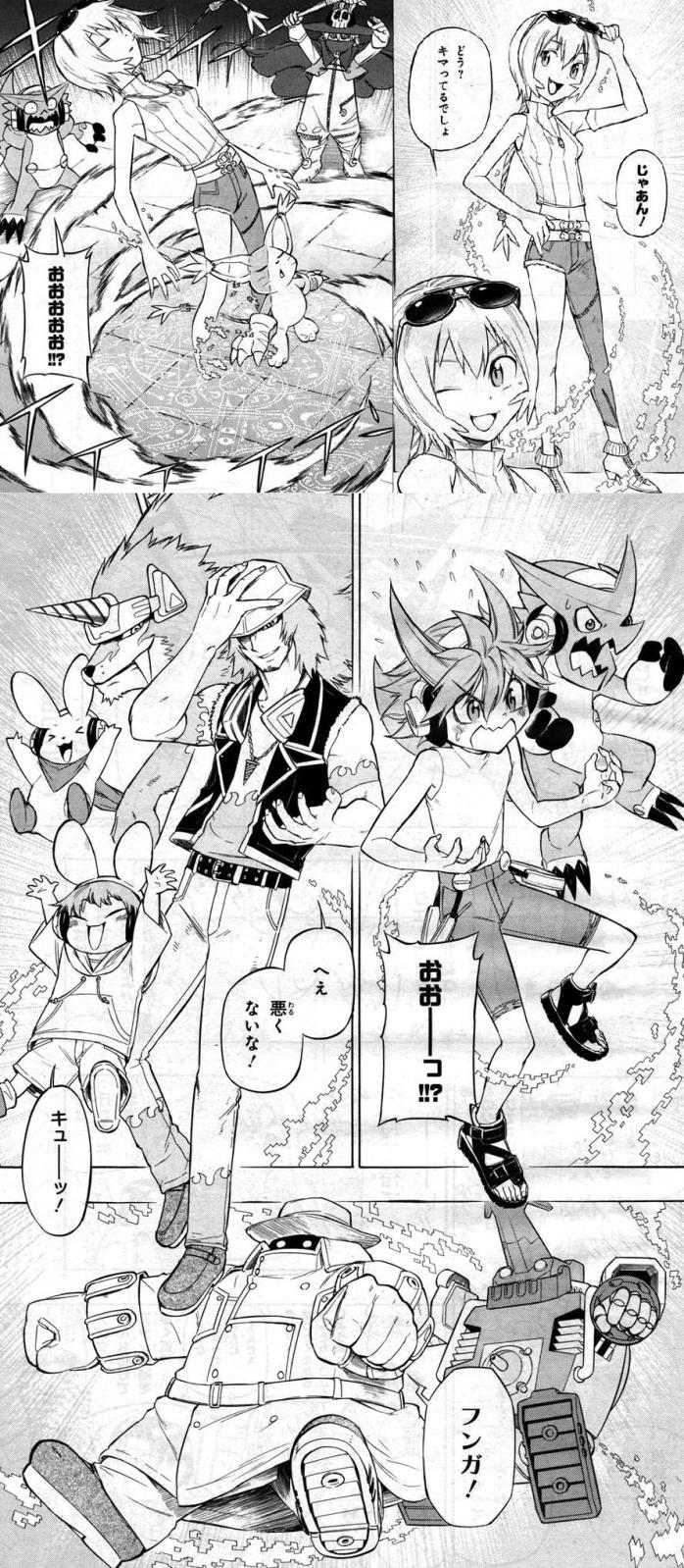 tailmon, wizarmon, shoutmon, cutemon, dorulumon, and 1 more (digimon and 1 more)