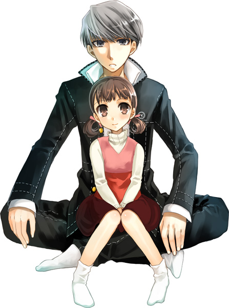 narukami yu and doujima nanako (persona and 1 more) drawn by macchatei_koeda
