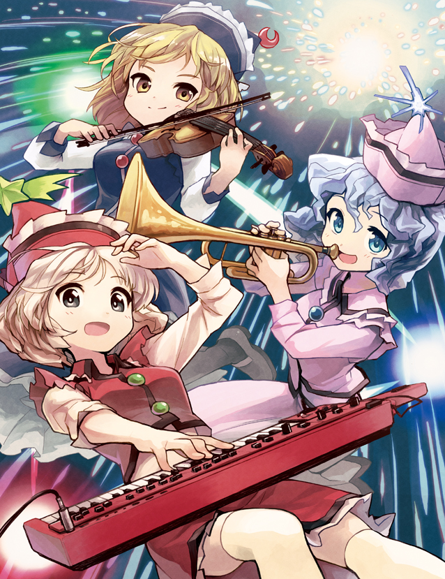 lunasa prismriver, merlin prismriver, and lyrica prismriver (touhou) drawn by kaito_(k4itoh)
