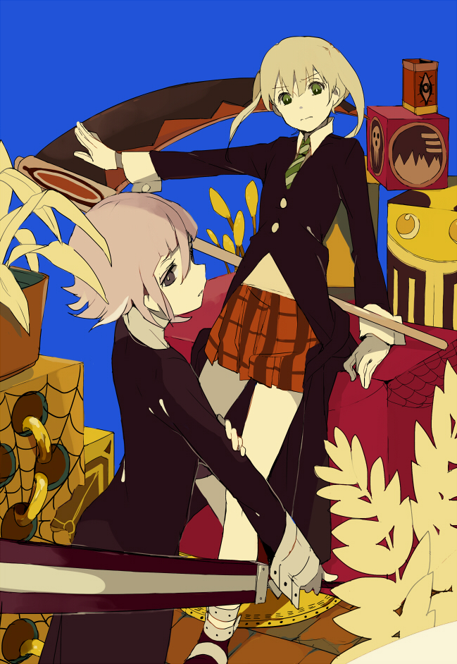 maka albarn and crona (soul eater) drawn by lowe_(slow)
