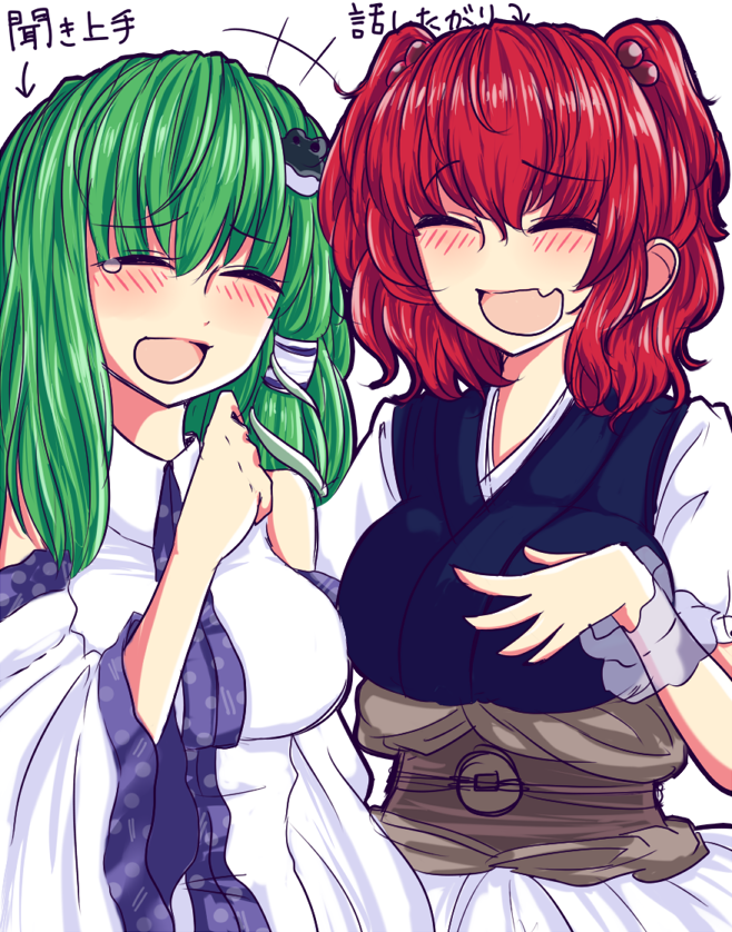 kochiya sanae and onozuka komachi (touhou) drawn by bianco_(mapolo)
