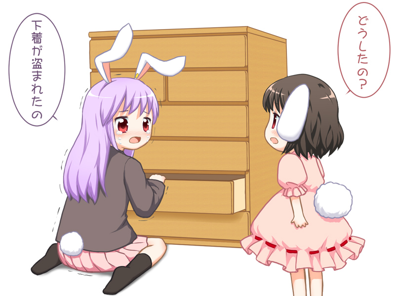 reisen udongein inaba and inaba tewi (touhou) drawn by bebeneko