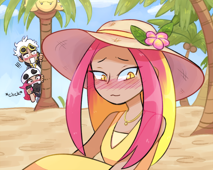 guzma, alolan exeggutor, team skull grunt, and plumeria (pokemon and 1 more) drawn by plum!_(plumcea)