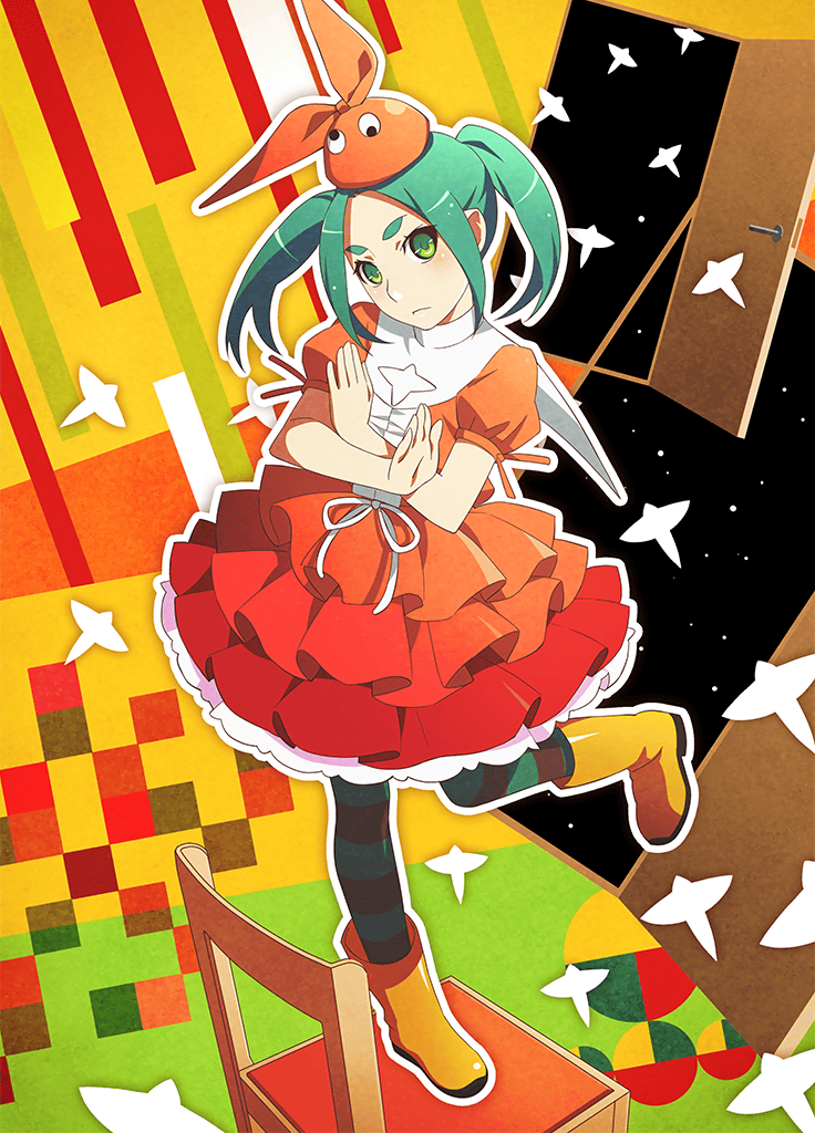ononoki yotsugi (monogatari and 1 more) drawn by watanabe_akio