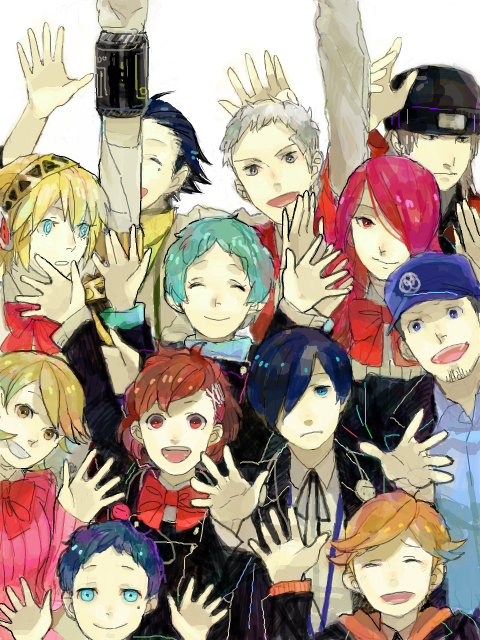 yuuki makoto, aigis, shiomi kotone, takeba yukari, kirijou mitsuru, and 8 more (persona and 2 more) drawn by brack-box9