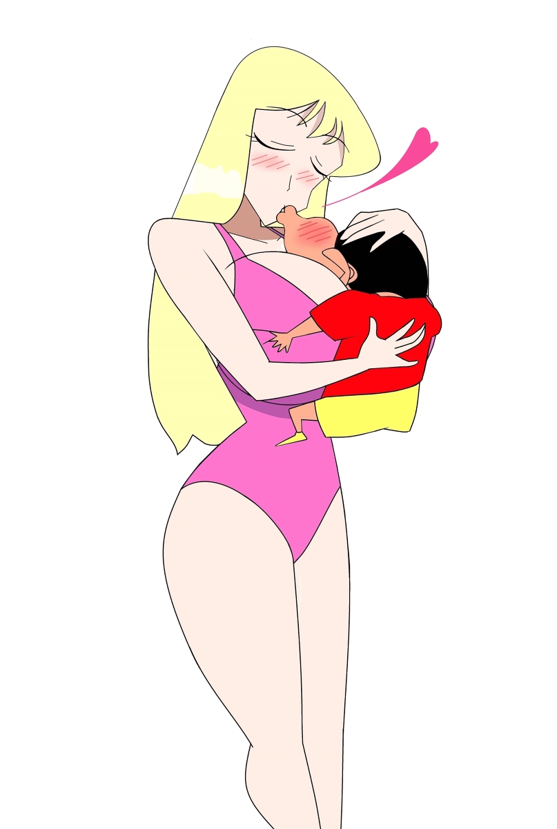 nohara shinnosuke and akimoto katherine reiko (crayon shin-chan and 1 more) drawn by subaru_(shijar)