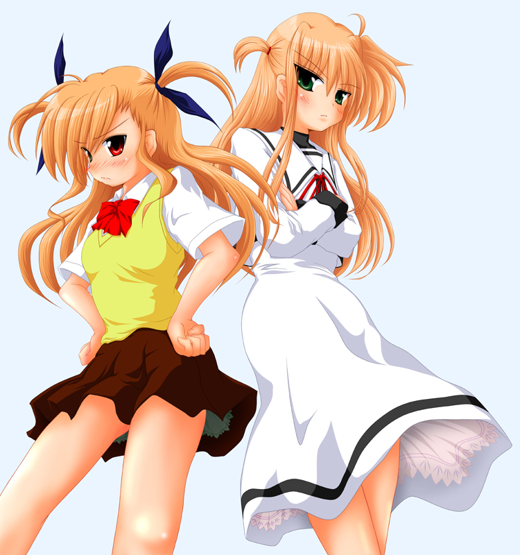 vivio and arisa bunnings (lyrical nanoha and 3 more) drawn by ryokusuiteien