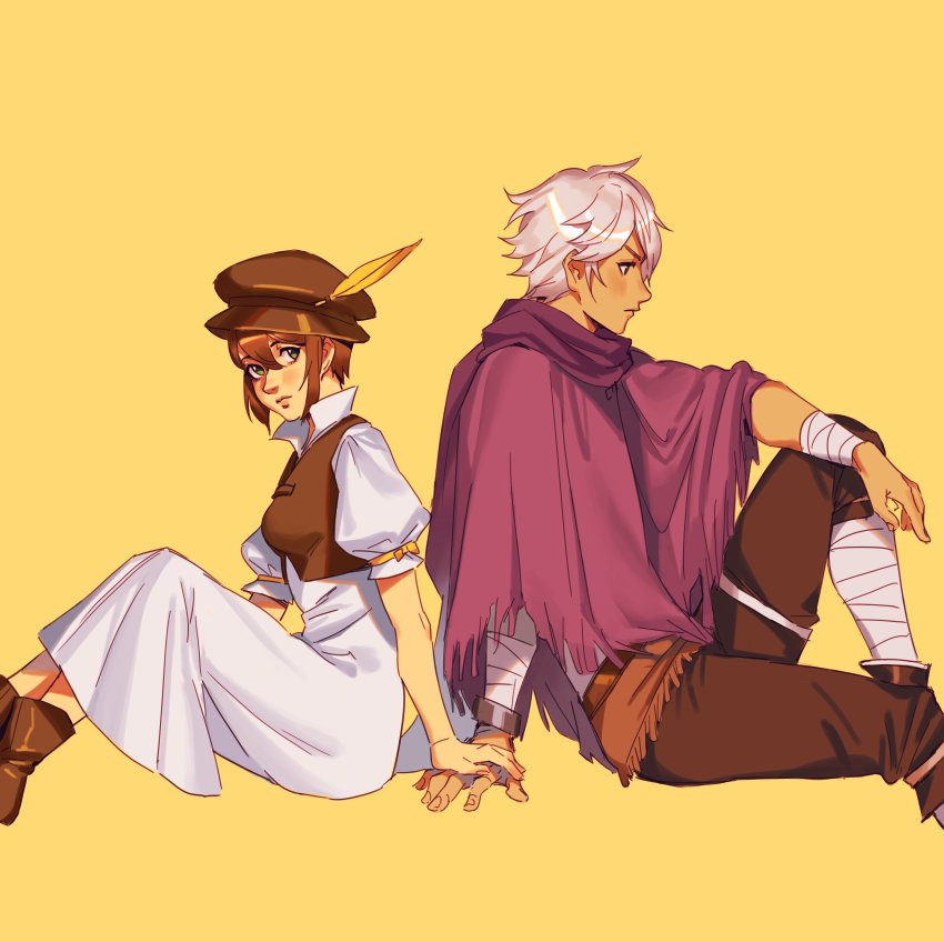therion and tressa colzione (octopath traveler and 1 more) drawn by mella