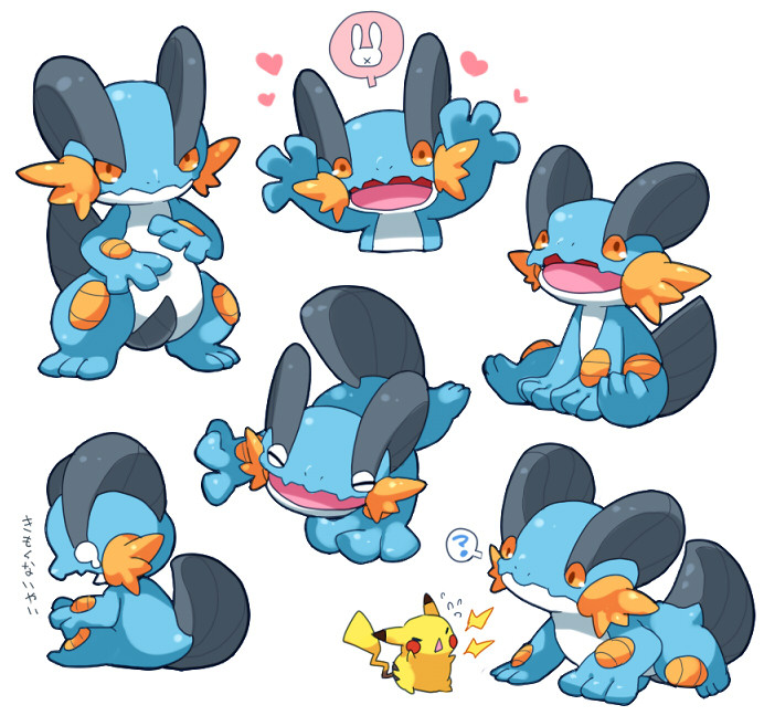 pikachu and swampert (pokemon) drawn by okamori_kuo