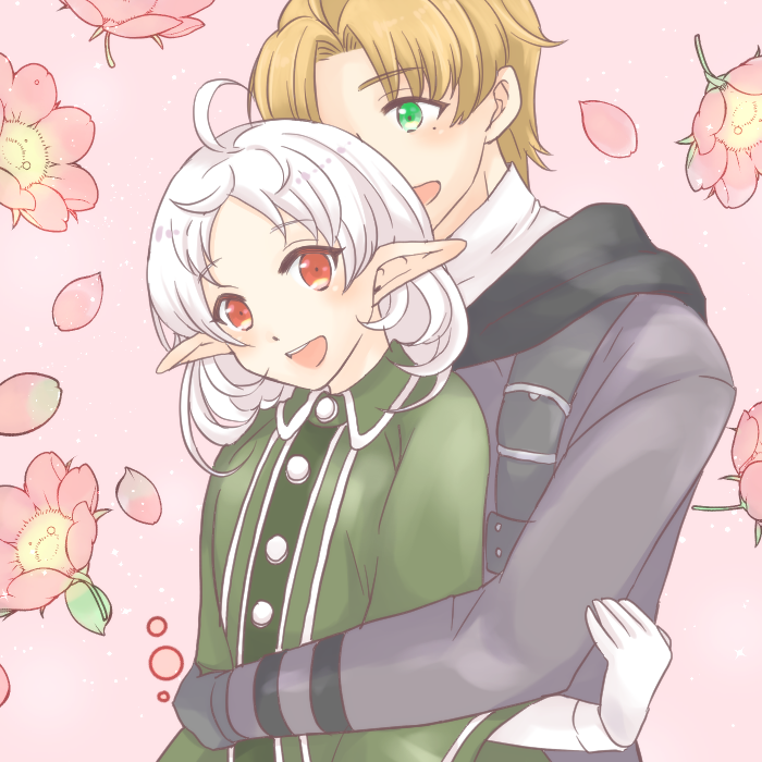 sylphiette and rudeus greyrat (mushoku tensei) drawn by kasakasako