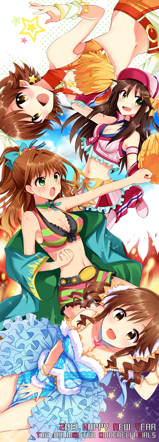 honda mio, totoki airi, hino akane, and himekawa yuki (idolmaster and 1 more) drawn by pu_uq