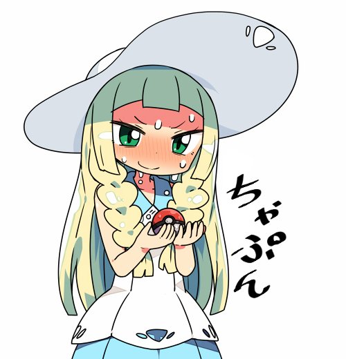 lillie (pokemon and 1 more) drawn by kanikama
