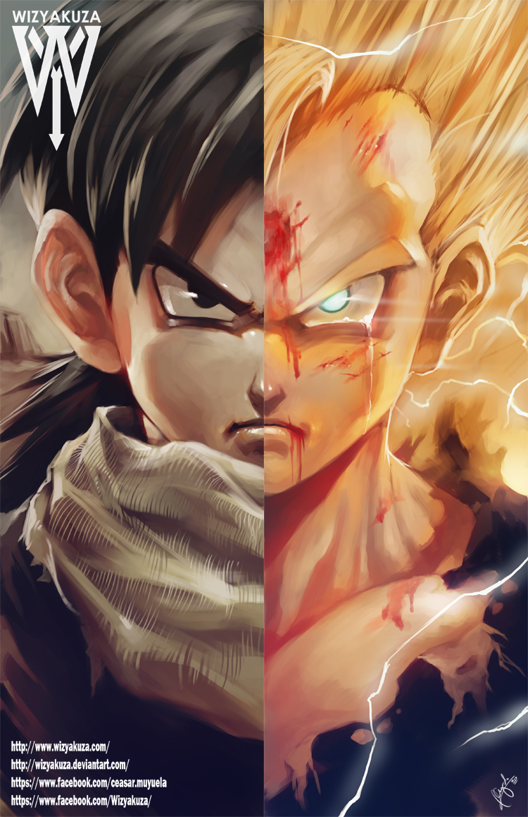 son gohan (dragon ball and 1 more) drawn by wizyakuza