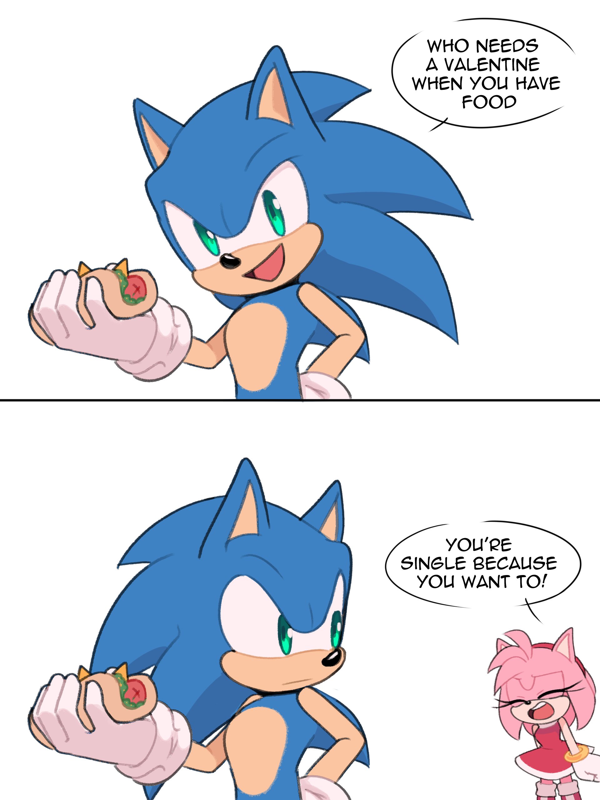 sonic the hedgehog and amy rose (sonic) drawn by toonsite
